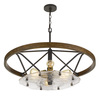 Cal Lighting Sherrill Metal/Wood Chandelier (Edison Bulbs Not Included) FX-3721-6